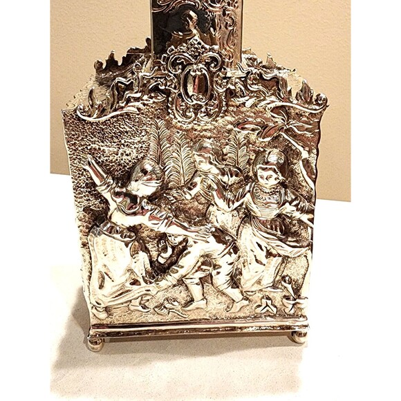 Antique Dutch Tea Caddy in 833 Silver Repousse By J.M. Van Kempen & Zoon 1800-49 - Picture 2 of 9